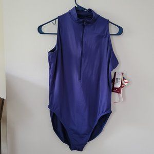 Motionwear mock neck high cut leotard